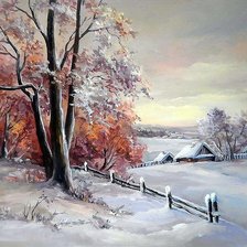 Схема вышивки «Зимний пейзаж»