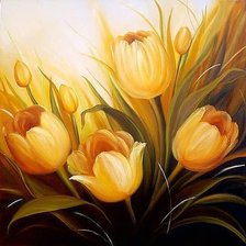 Схема вышивки «желтые тюльпаны»