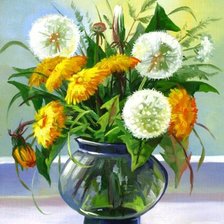 Схема вышивки «одуванчики»