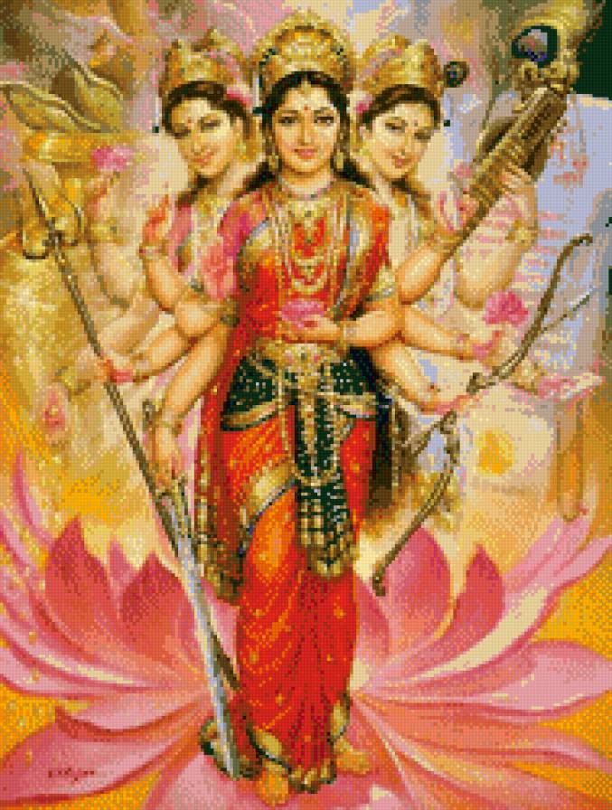 Лакшми Дурга Сарасвати - индия богиня - предпросмотр