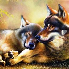 Схема вышивки «волки»