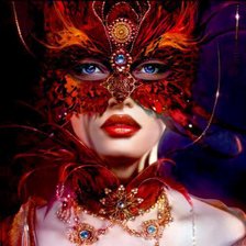 Схема вышивки «Красная птица»