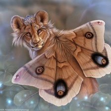 Схема вышивки «Лев-бабочка»