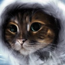 Схема вышивки «Кот в снегу»