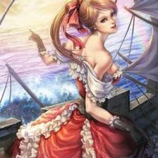 Схема вышивки «девушка на корабле»