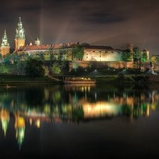 Схема вышивки «вечерний пейзаж города»