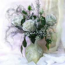 Схема вышивки «Белые розы»