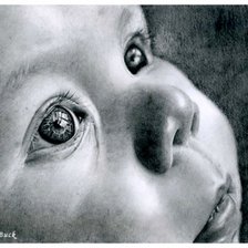 малыш чёрно-белый