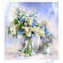 Схема вышивки «бело-голубой букет»