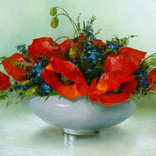 Схема вышивки «Ваза с маками»