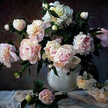 Схема вышивки «Пионы»