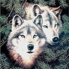 Схема вышивки «волки»