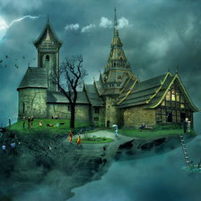 Схема вышивки «Замок из иного мира»