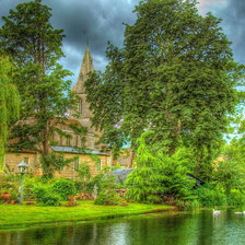 Схема вышивки «Замок на берегу реки»