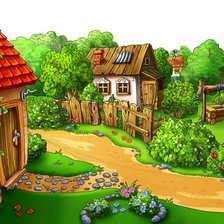 Схема вышивки «в деревне»