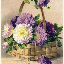 Схема вышивки «астры в корзине»