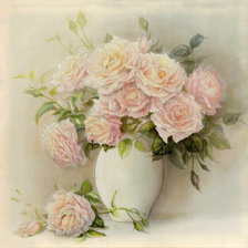 Схема вышивки «букет нежных роз»