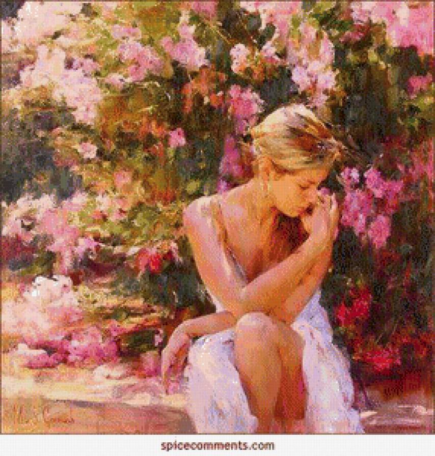 в саду - сад, цветы, девушка - предпросмотр