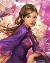 Схема вышивки «девушка в сиреневом»