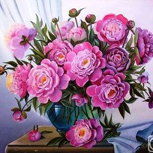 Схема вышивки «Роскошные пионы»