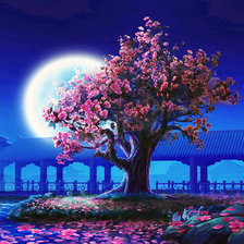 Схема вышивки «Сакура в цвету»