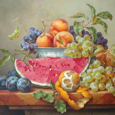 натюрморт с арбузом и лимоном