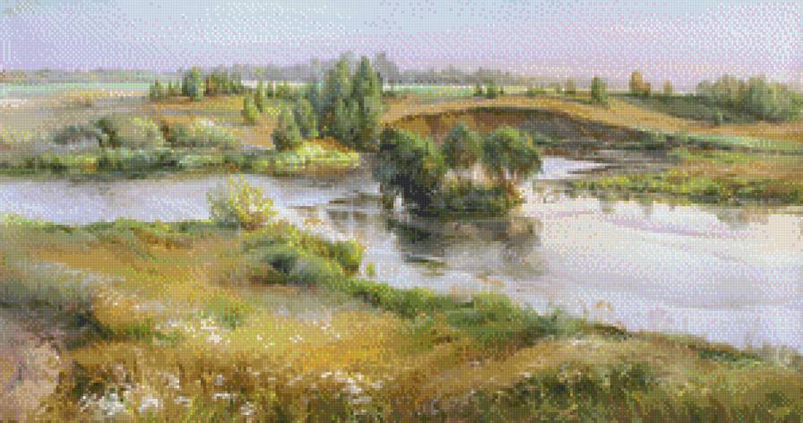 Берег реки - вода, река, пейзаж - предпросмотр