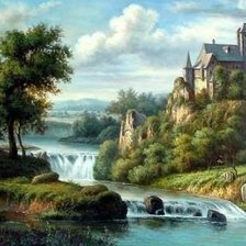 Схема вышивки «пейзаж»