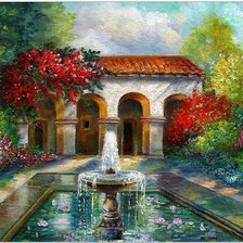 Схема вышивки «Дворик 1»