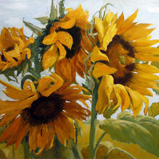 Схема вышивки «подсолнухи в поле»