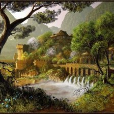 Схема вышивки «пейзаж»