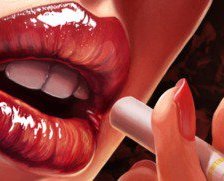 Схема вышивки «губы»