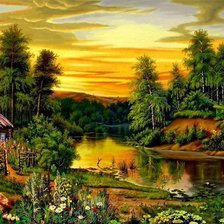 Схема вышивки «вечер»