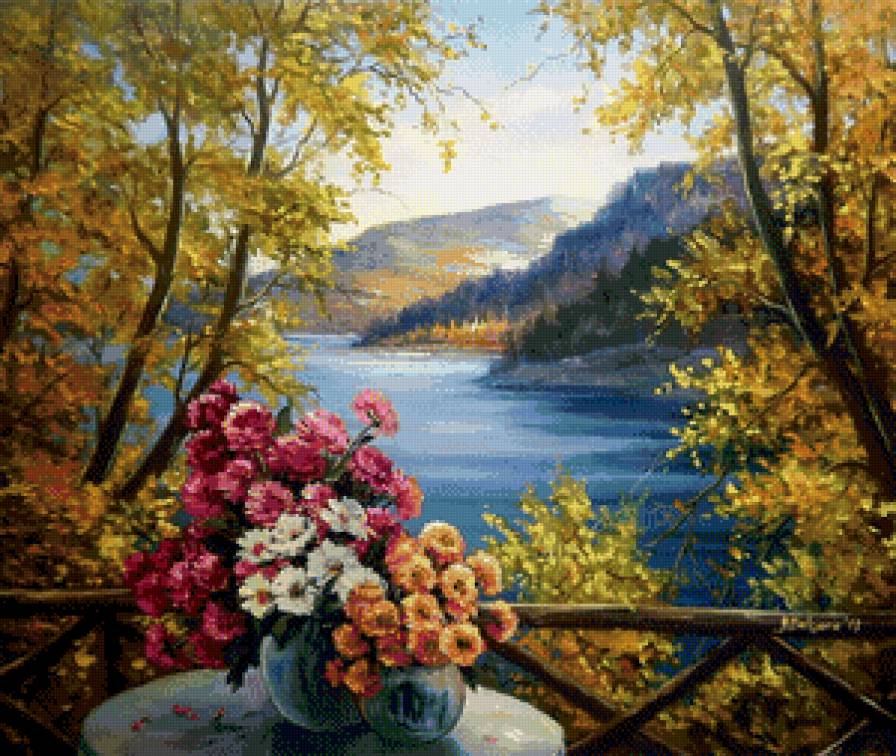 №695042 - натюрморт, цветы, художник, картина - предпросмотр