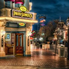 Схема вышивки «улочка ночью»