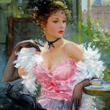 Схема вышивки «портрет красивой девушки»