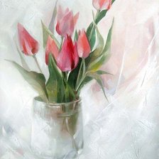 Схема вышивки «нежные тюльпаны»