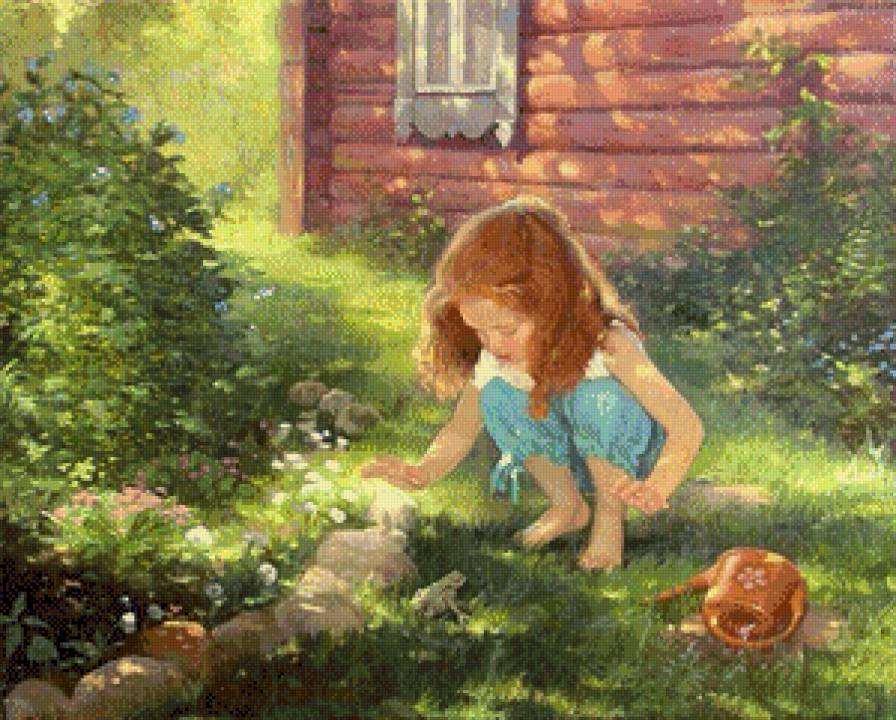 Детство - девочка, трава, дети - предпросмотр