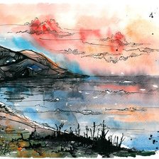 Схема вышивки «Бухточка - акварель»