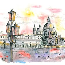 Схема вышивки «Городская архитектура - акварель»