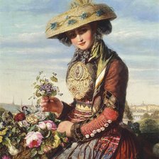 Схема вышивки «Букетчица»