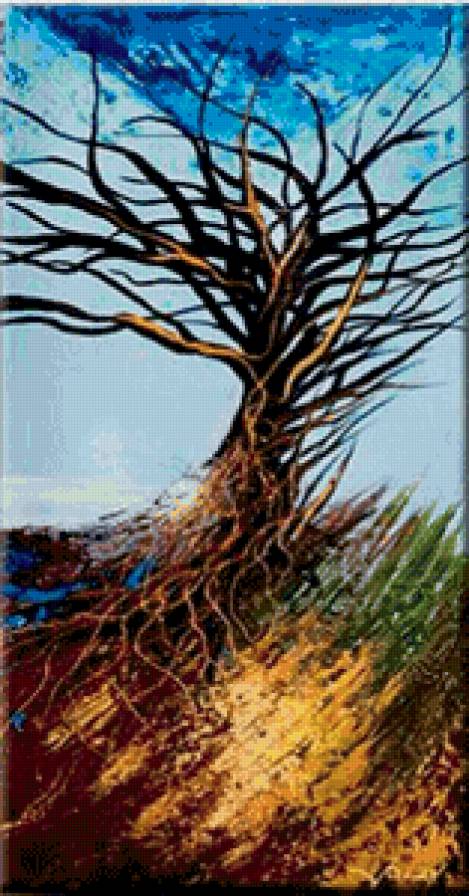 диптих часть 2 - пейзаж, дерево - предпросмотр