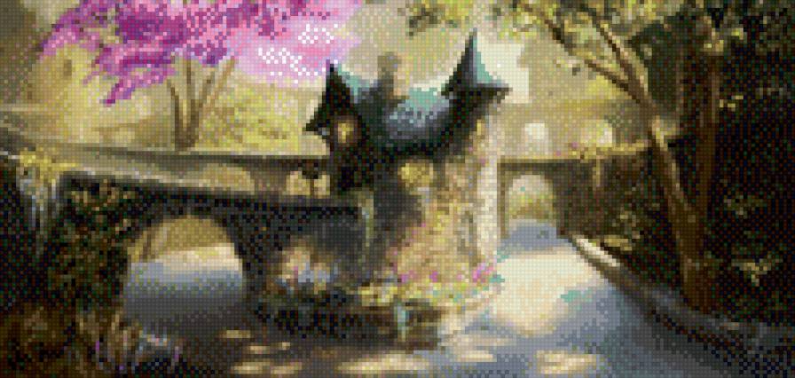 №697092 - мультик, пейзаж, замок, сады - предпросмотр