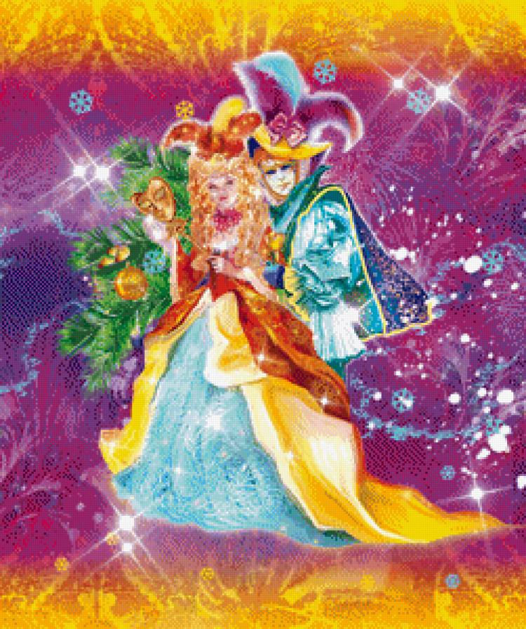 Карнавал - двое, бал, маскарад, пара, они, мужчина и женщина - предпросмотр