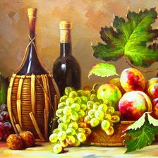 Схема вышивки «натюрморт с виноградом»