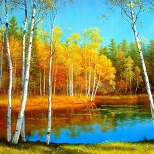 Схема вышивки «Осенний пейзаж»