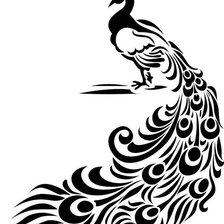 Схема вышивки «павлин монохром»