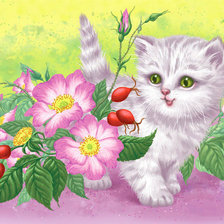 Схема вышивки «котик»