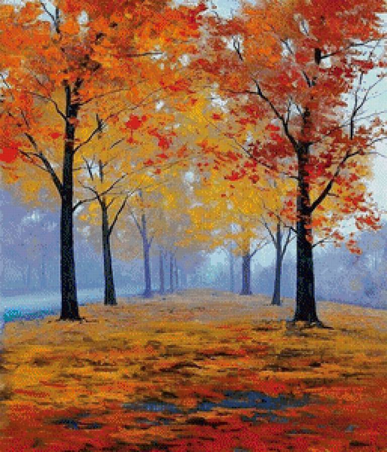 Осень золотая - растения, осень, природа, дерево, пейзаж, листья - предпросмотр