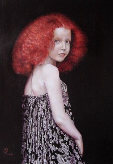 Графика Марии Зельдес - огненная, ребенок, девочка - оригинал